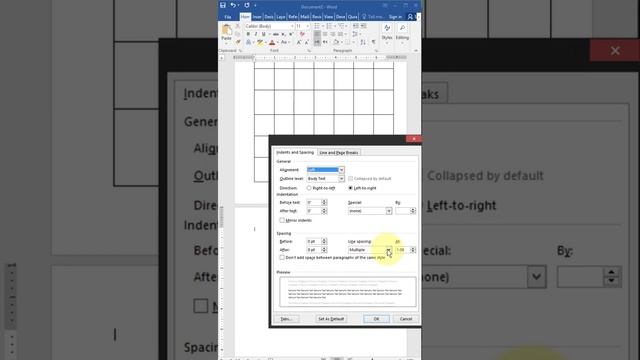 Delete Blank Page After Table in MS Word