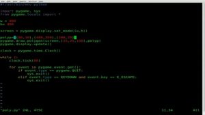 Drawing Polygon in PyGame - Python - Linux