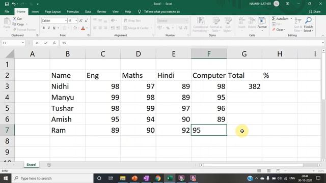 Computer Tutorial  4  II How to calculate Percentage in Excel II