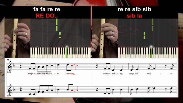 The Sound Of Silence Disturbed Cifra para Duas Flautas Notas Piano Educacao Musical Jose Galvao CV смотреть онлайн