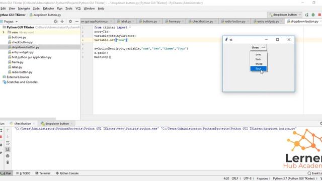 Dropdown| Python and Tkinter