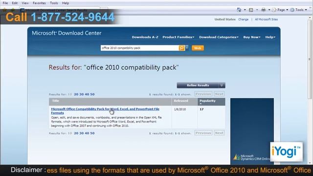 Install Microsoft® Office 2010 compatibility pack in Windows® Vista