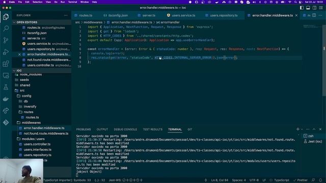 Node.js e princípios SOLID na prática - 11 Middleware Error Handler