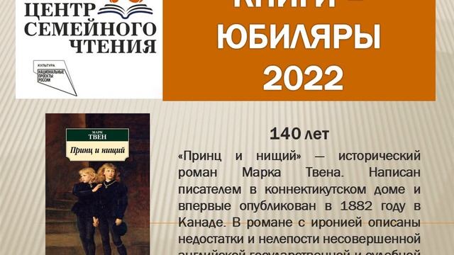 Книги юбиляры 2022 смотреть онлайн