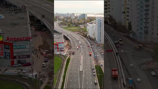 Новую развязку в Самаре первой опробовала пара на скейтбордах