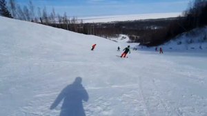 Каникулы на горе Соболиная, город Байкальск. покатушки  на сноуборде.