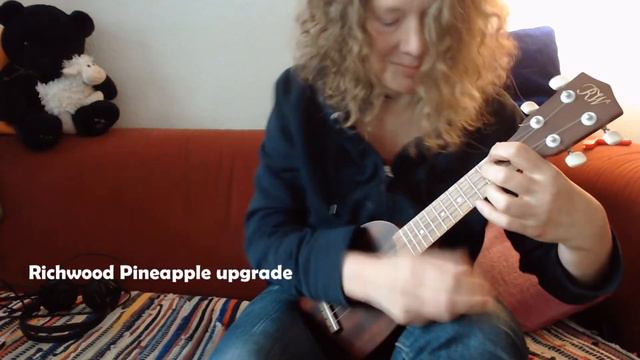 Richwood pineapple soprano ukulele upgrade, with bone saddle and hardwood nut смотреть онлайн