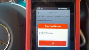 Clear 907 Sprinter Airbag SRS Fault using Launch Creader Elite 200 OBD2 Scanner