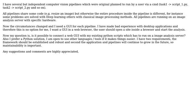 Software Engineering: Web GUI for Python scripts