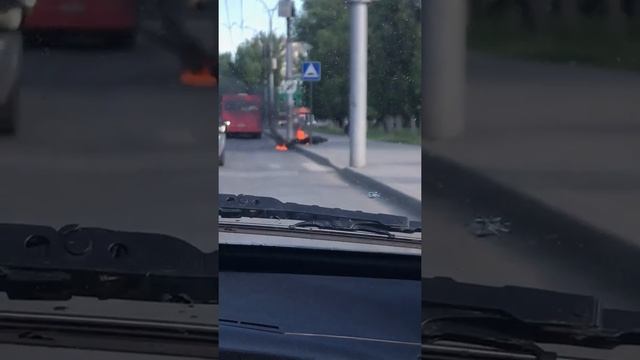 В Заводском районе Саратова сгорел мотоцикл