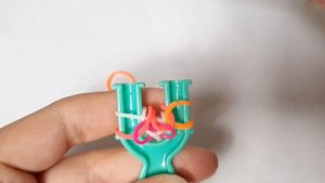 Браслет ?"Сердце Ангела"? БЕЗ СТАНКА на рогатке из резиночек Rainbow loom ❤️
