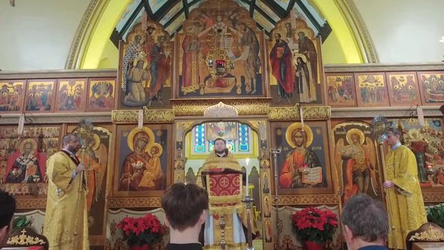 Неделя 30-я по Пятидесятнице, пред Рождеством Христовым, святых отец. Божеств. Литургия (31.12.2023 смотреть онлайн