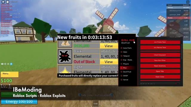 New Roblox Blox Fruits Hack/Script | Max Level,Devilfruit snipe, Auto Raid, AND MORE! | Evil Hub смотреть онлайн