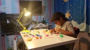 АСМР лепка из воздушного пластилина. ASMR modeling from air plasticine.