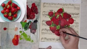 Как рисовать клубнику акрилом? Процесс рисования.