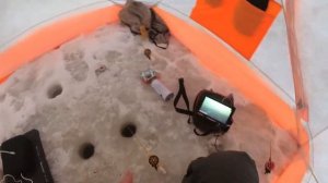 Зимняя рыбалка в палатке в метель/ Наловил ельца