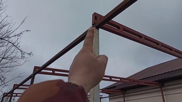 Навес! как я делал два навеса на одной опоре.