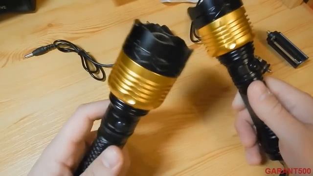 Посылка с Aliexpress Светодиодный фонарь XML-T6 1800 lm zoom смотреть онлайн