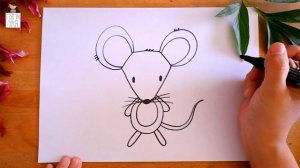 Как нарисовать мышь поэтапно для детей | Рисунок мышки | Няня Уля