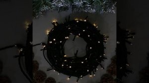 Гирлянда светодиодная 200 LED теплый, 12м провод черный