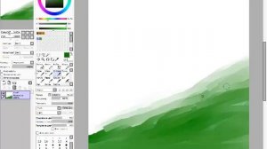 Как нарисовать горы и небо в Paint Tool Sai