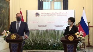 Пресс-конференция С.Лаврова и Р.Марсуди, Джакарта, 6 июля 2021 года