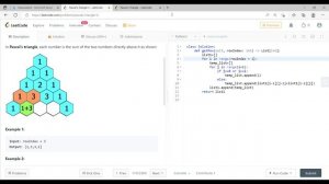 Leet Code problem 119 Pascals Triangle 2