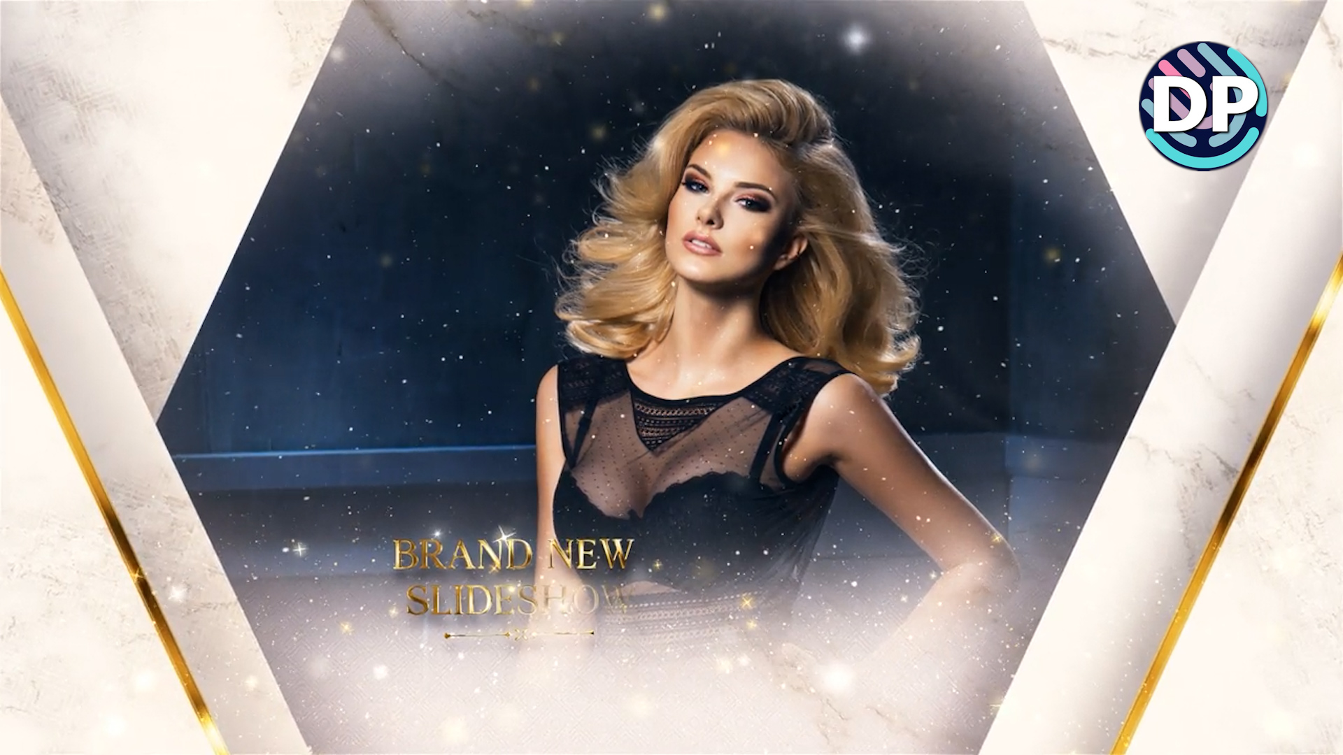 Дорогое слайд-шоу для изысканных фотографий Luxury Slideshow Golden Shape