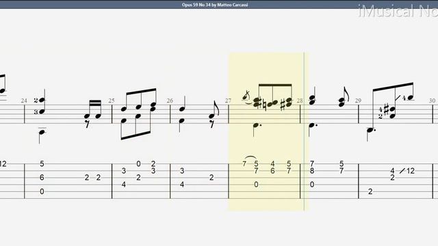 Guitar TAB - Matteo Carcassi : Opus 59 No 34 Waltz in D | Tutorial Sheet Lesson #iMn смотреть онлайн