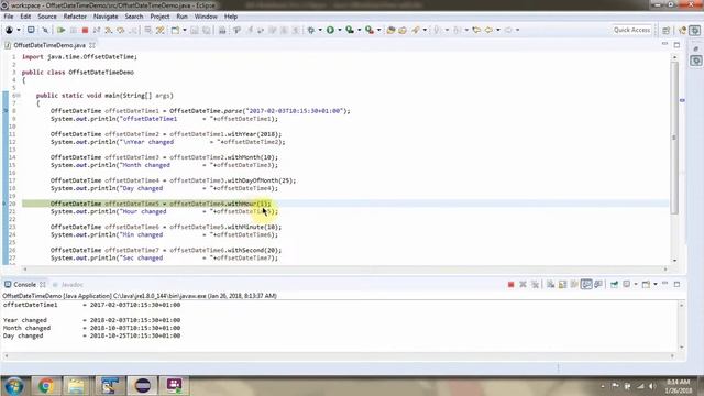 How to set year, month, day, hours, etc using with methods of OffsetDateTime Class?