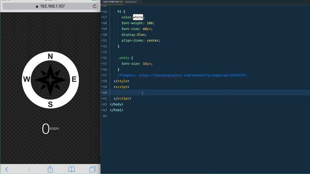 JavaScript Geolocation based Speedometer and Compass - #JavaScript30 21/30