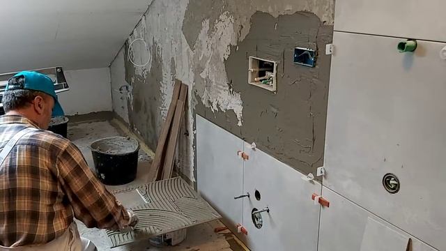 Tile setting in one bathroom in the attic смотреть онлайн