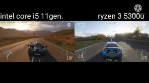 ryzen 3 5300u vs  Intel i5 11gen gaming test .