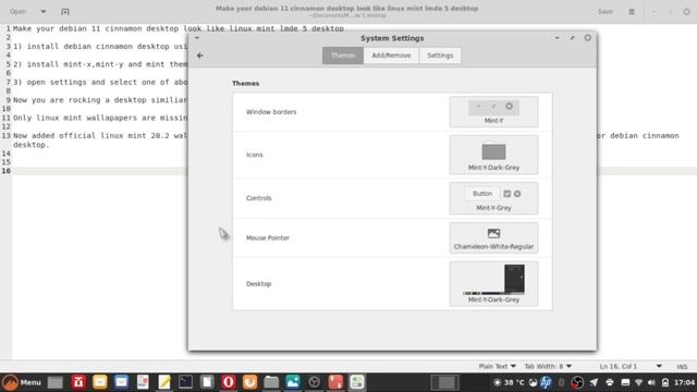 Make your Debian 11 Cinnamon Desktop look like Linux Mint LMDE 5 desktop. смотреть онлайн