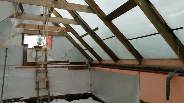 Заглубленная теплица термос зимой (15.02.2020)
