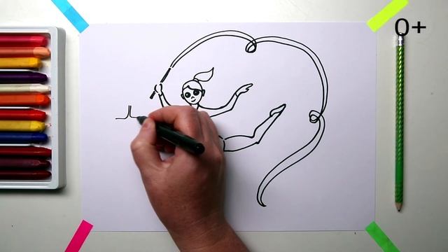 какнарисовать ХУДОЖЕСТВЕННУЮ ГИМНАСТКУ Уроки Рисования Для Детей howtodraw  drawforchildren