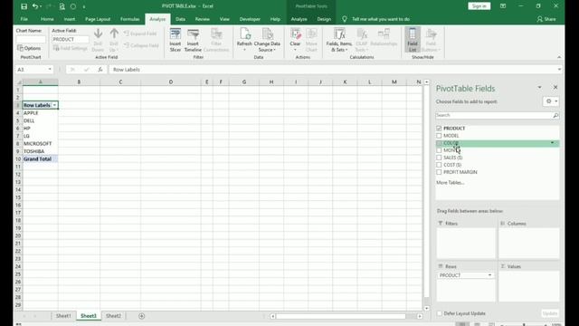 Pivot Table in Excel