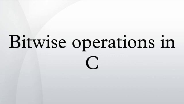 Bitwise operations in C смотреть онлайн