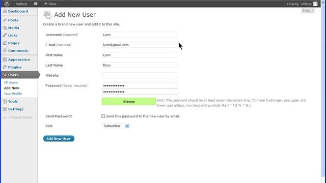 WordPress Add New User WordPress tv смотреть онлайн