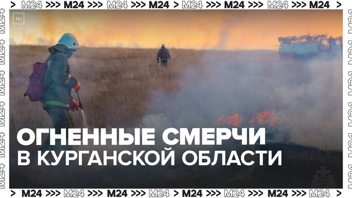 Огненные смерчи заметили в Курганской области - Москва 24