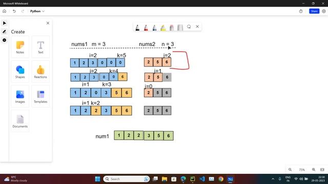 Leetcode # 88. Merge Sorted Array (Python) смотреть онлайн
