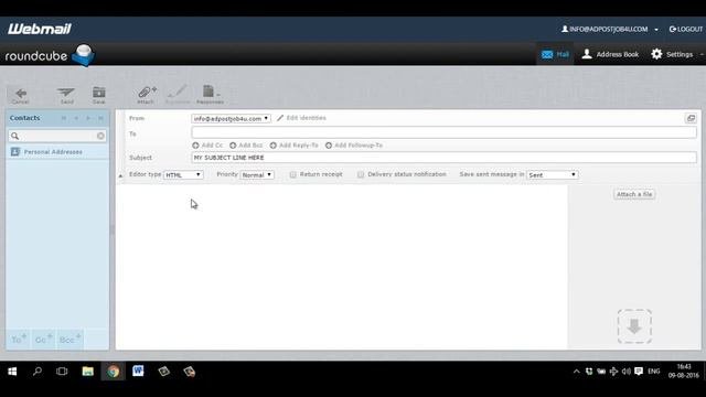 How To Create A Template Email In Roundcube (Webmail)
