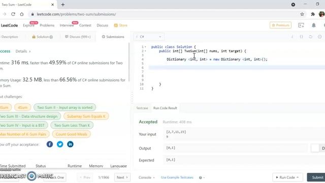 Two Sum problem - Leetcode | C# смотреть онлайн
