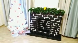 Фальш камин своими руками. Новогодний камин. Камин из коробок