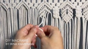 МАКРАМЕ/Узор из репсовых узлов/Штора макраме/DIY macrame/Tutorial