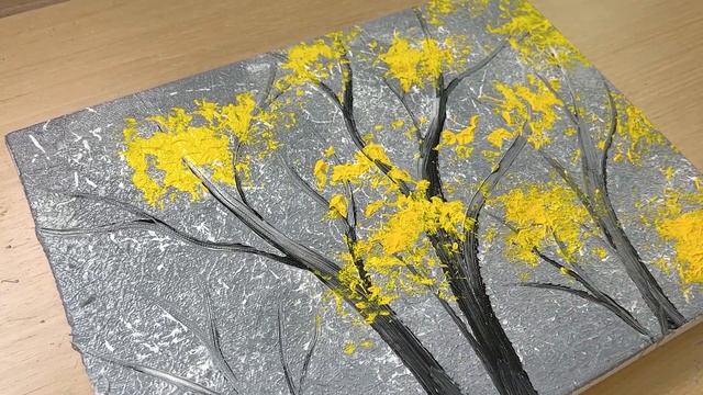 Painting Trees / Acrylic Painting with Shredded Paper смотреть онлайн