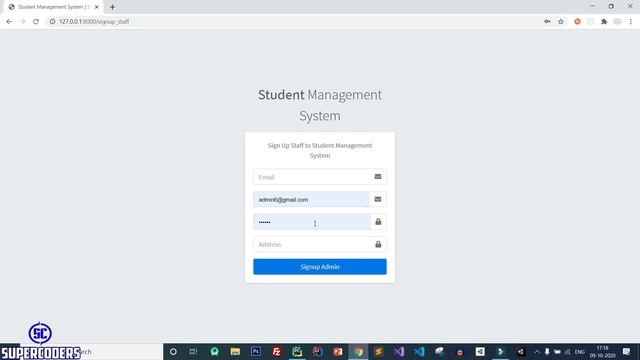 Python Django Student Management System Part 29 | Signup For Admin Staff and Students