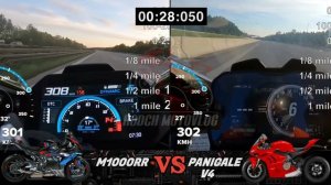 BMW M1000RR ?️ Ducati Panigale V4 | 0-250kph Acceleration | GPS Top Speed Attempt ?