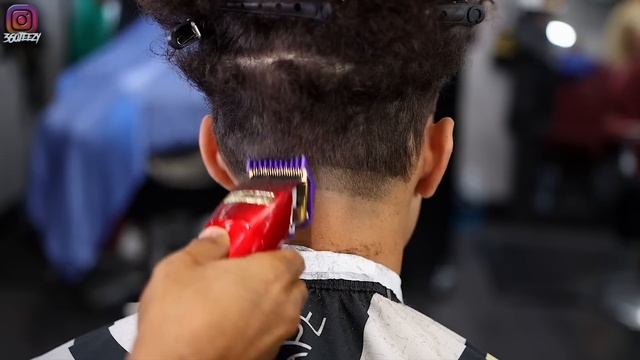 *FULL LENGTH* HAIRCUT TUTORIAL: CURLY TOP BURST TAPER FADE | CREATING A HAIRLINE смотреть онлайн