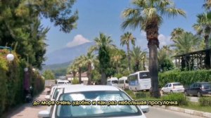 Пляж отеля в Кемере Uk hotel kiris. Дорога от пляжа к отелю/ Hotel beach in Kemer Uk hotel kiris